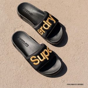 Superdry Satin Flatform Sliders Size: M (US 7-8)